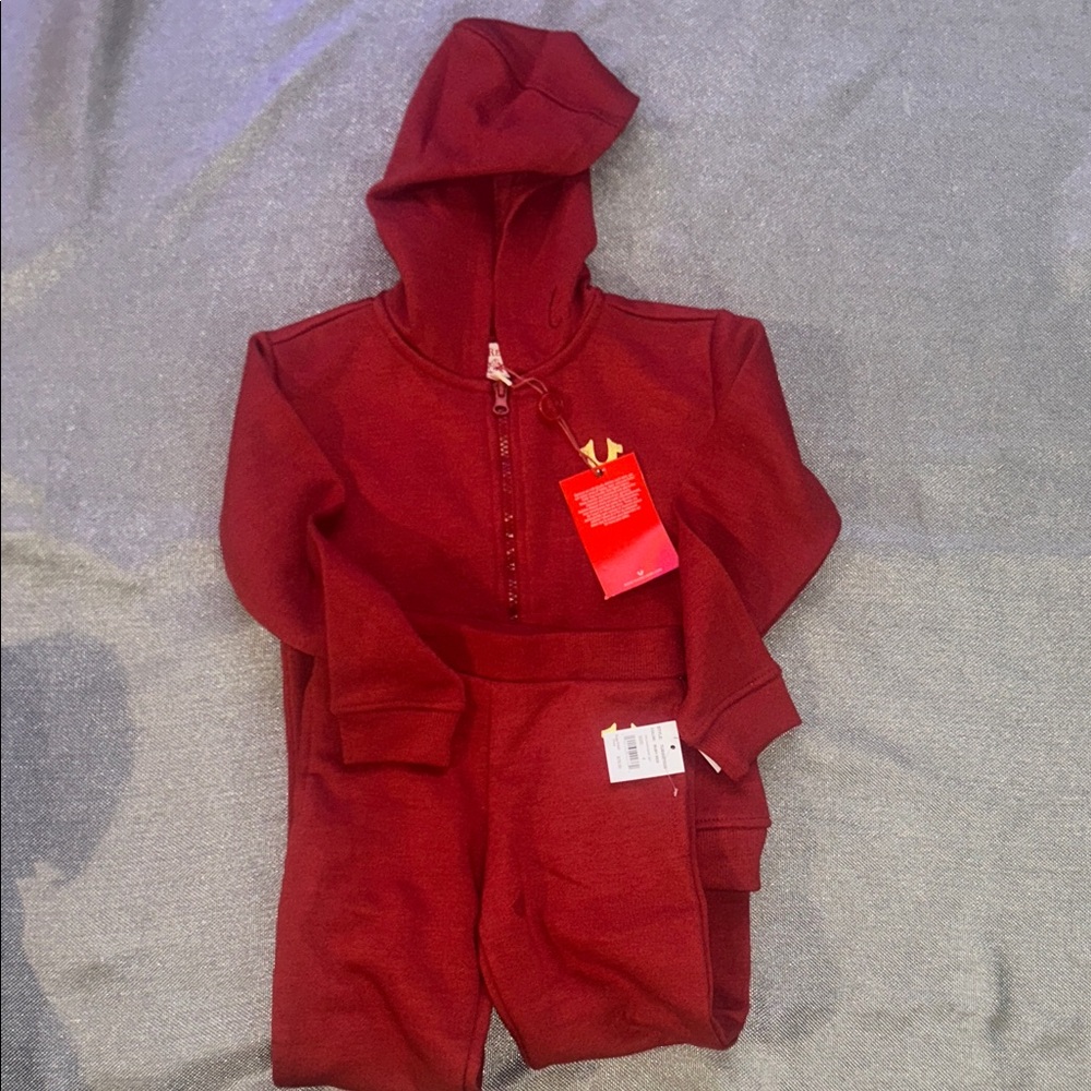 True Religion Red and Gold Track Set